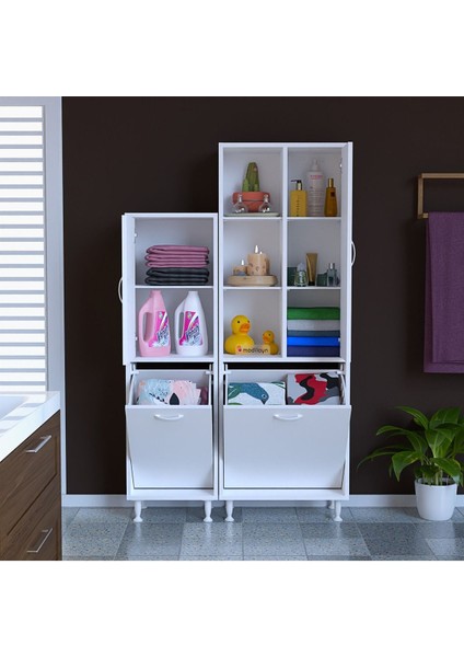 MODİLAYN 95 x 160 x32.5cm Çok Amaçlı Dolap Banyo Dolabı Kirli Çamaşır Dolabı Mutfak Dolabı indirimleri
