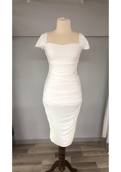 Kalın Askılı Yanları Büzgülü Özel Gün - Mezuniyet Abiye Elbisesi