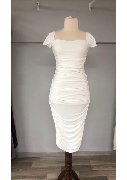 Kalın Askılı Yanları Büzgülü Özel Gün - Mezuniyet Abiye Elbisesi fiyatları