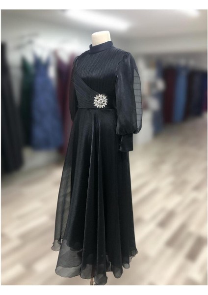 Önü Taş Detaylı Çapraz Drapeli Janjan Tesettür Abiye Özel Gün- Davet / Mezuniyet fiyatları