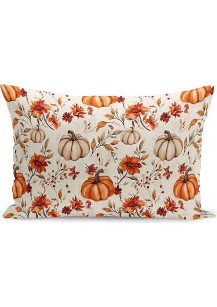 Sonbahar Ekose Serisi Çift Tarafı Baskılı Kırlent Kılıfı (Halloween Autumn Cushion Cover)