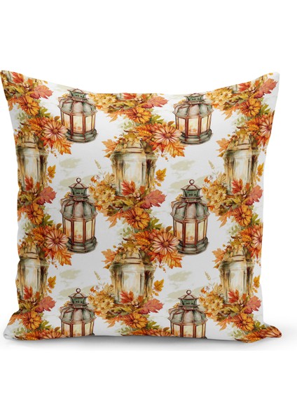 Sonbahar Ekose Serisi Çift Tarafı Baskılı Kırlent Kılıfı (Halloween Autumn Cushion Cover) fiyatları