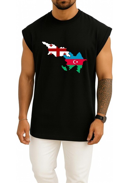 Oversize Georgia Azerbaijan Göğüs Tasarımlı Atlet