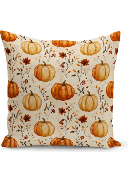 Sonbahar Ekose Serisi Çift Tarafı Baskılı Kırlent Kılıfı (Halloween Autumn Cushion Cover) fiyatları