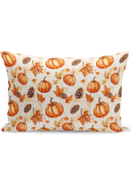 Sonbahar Ekose Serisi Çift Tarafı Baskılı Kırlent Kılıfı (Halloween Autumn Cushion Cover)