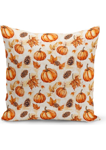 Sonbahar Ekose Serisi Çift Tarafı Baskılı Kırlent Kılıfı (Halloween Autumn Cushion Cover) fiyatları