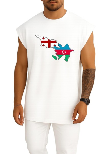 Oversize Georgia Azerbaijan Göğüs Tasarımlı Atlet