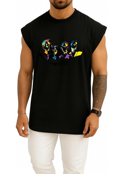 Oversize Arctic Monkeys Art, Jamie Cook Alex Turner Arctic Monkeys Göğüs Tasarımlı Atlet