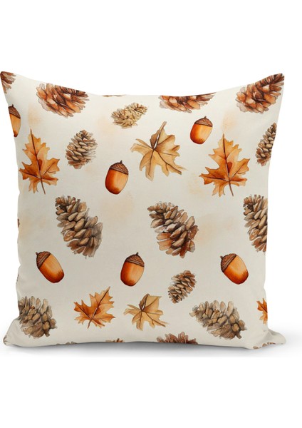 Sonbahar Ekose Serisi Çift Tarafı Baskılı Kırlent Kılıfı (Halloween Autumn Cushion Cover)
