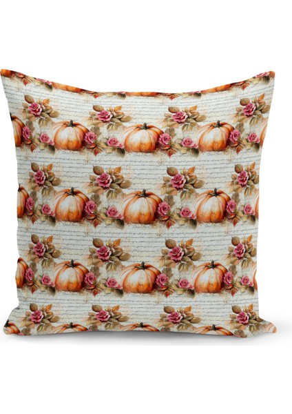 Sonbahar Ekose Serisi Çift Tarafı Baskılı Kırlent Kılıfı (Halloween Autumn Cushion Cover)