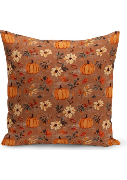 Sonbahar Ekose Serisi Çift Tarafı Baskılı Kırlent Kılıfı (Halloween Autumn Cushion Cover)