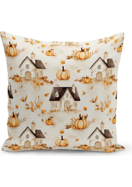 Sonbahar Ekose Serisi Çift Tarafı Baskılı Kırlent Kılıfı (Halloween Autumn Cushion Cover) fiyatları