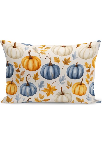 Sonbahar Ekose Serisi Çift Tarafı Baskılı Kırlent Kılıfı (Halloween Autumn Cushion Cover)