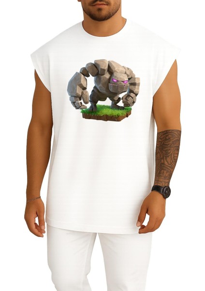 Oversize Clash Royale Golem, Clash Of Clans Clash Royale Goblin Göğüs Tasarımlı Atlet