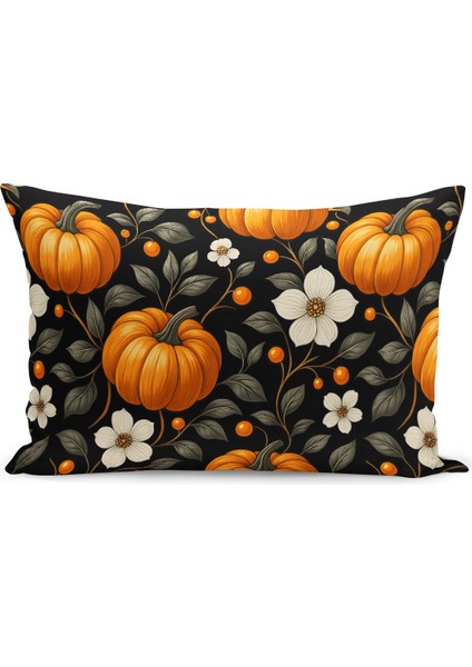 Sonbahar Ekose Serisi Çift Tarafı Baskılı Kırlent Kılıfı (Halloween Autumn Cushion Cover)