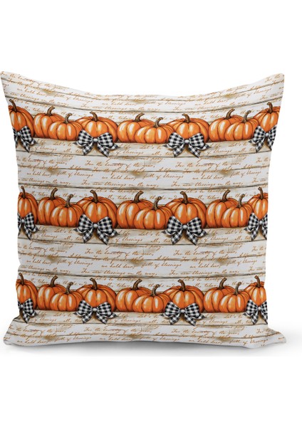 Sonbahar Ekose Serisi Çift Tarafı Baskılı Kırlent Kılıfı (Halloween Autumn Cushion Cover)