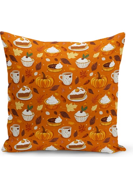 Sonbahar Ekose Serisi Çift Tarafı Baskılı Kırlent Kılıfı (Halloween Autumn Cushion Cover) fiyatları