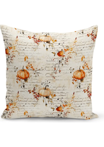 Sonbahar Ekose Serisi Çift Tarafı Baskılı Kırlent Kılıfı (Halloween Autumn Cushion Cover)