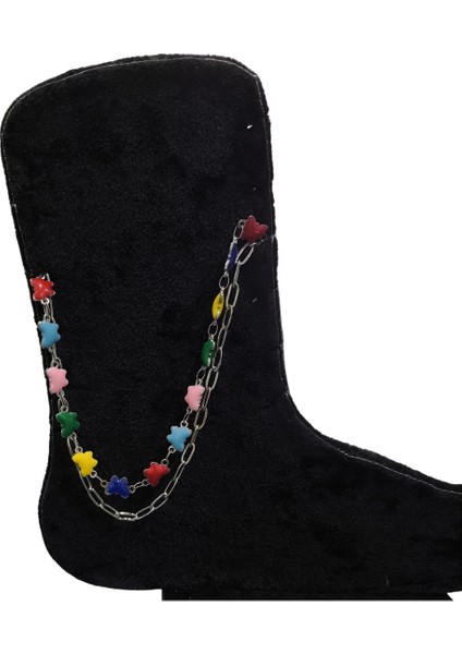 Gümüş Renkli Kelebek Model Çift Zincirli Kadın Paslanmaz Çelik Halhal fiyatları