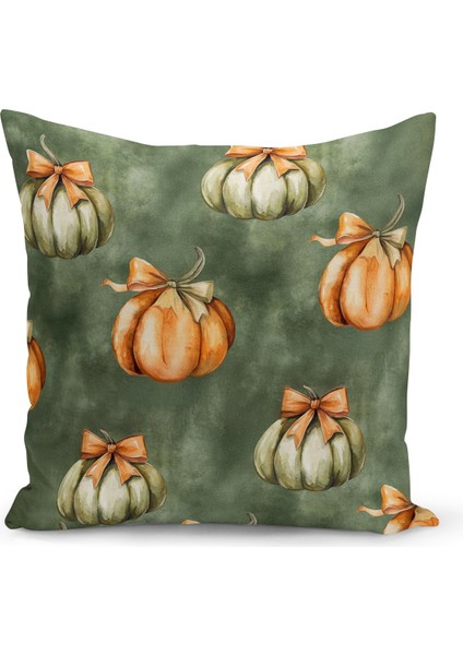 Sonbahar Ekose Serisi Çift Tarafı Baskılı Kırlent Kılıfı (Halloween Autumn Cushion Cover)