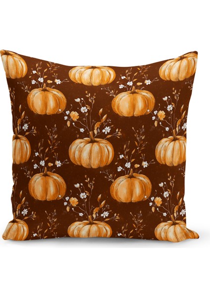 Sonbahar Ekose Serisi Çift Tarafı Baskılı Kırlent Kılıfı (Halloween Autumn Cushion Cover)
