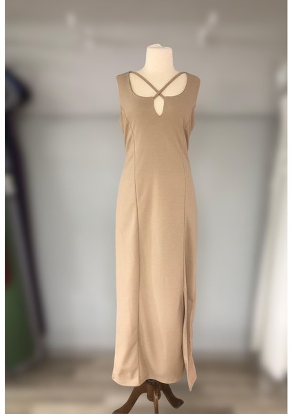 Krep Kumaş Kalın Askılı Kadın Elbise fiyatları