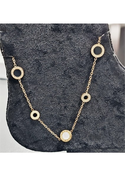 Gold Renk Sıralı Daire Model Kadın Paslanmaz Çelik Halhal fiyatları