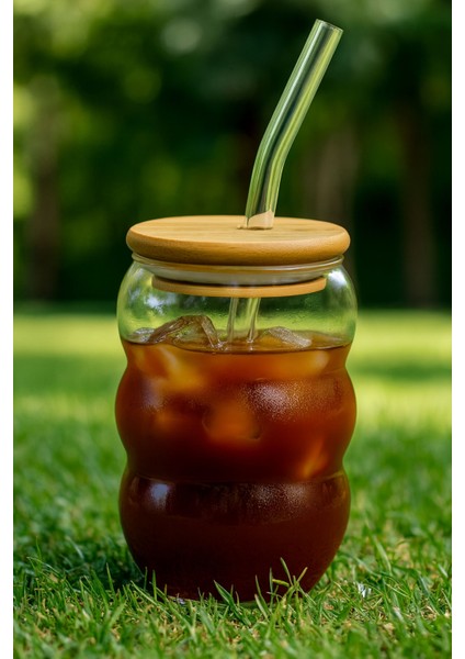 Bubble Cam Bardak Kapaklı ve Pipetli Kahve Sunum Bardağı Özel Tasarımlı Meşrubat Bardağı Casapetra modelleri