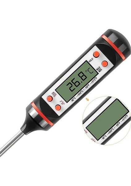 Dijital Gıda Termometresi Sıvı Gıda Et Su Süt Yiyecek Sıcaklık Ölçer Mutfak Gıda Termometresi Ölçüm fırsatları