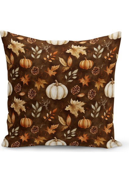 Sonbahar Ekose Serisi Çift Tarafı Baskılı Kırlent Kılıfı (Halloween Autumn Cushion Cover)