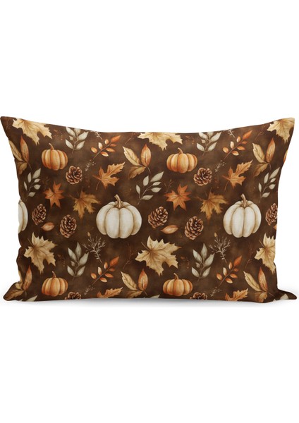 Sonbahar Ekose Serisi Çift Tarafı Baskılı Kırlent Kılıfı (Halloween Autumn Cushion Cover) fiyatları