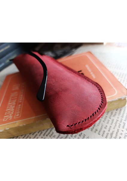 Hakiki Deri Tamamen Emeği 17,5 x 7 cm Gözlük Kılıfı - Kabı A812
