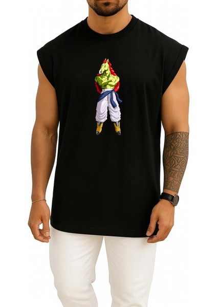 Oversize Bojack Goku Cell Vegeta Bulma Göğüs Tasarımlı Atlet