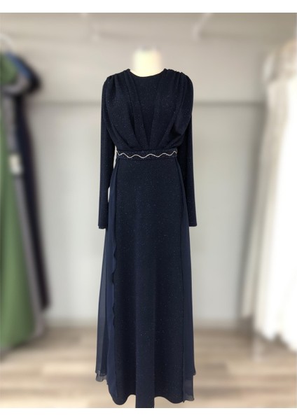Lacivert Büyük Beden Tesettür Özel Gün Abiye Elbise fiyatları