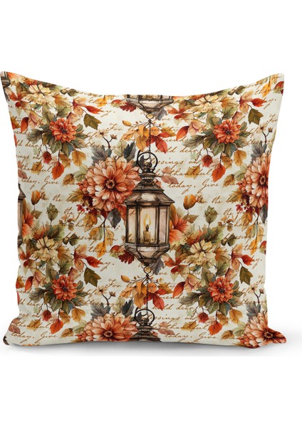 Sonbahar Ekose Serisi Çift Tarafı Baskılı Kırlent Kılıfı (Halloween Autumn Cushion Cover)