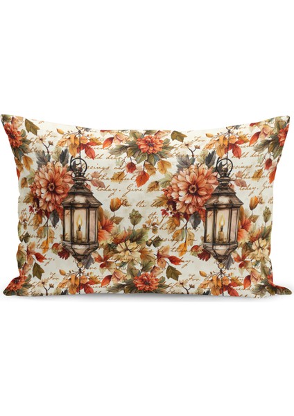 Sonbahar Ekose Serisi Çift Tarafı Baskılı Kırlent Kılıfı (Halloween Autumn Cushion Cover) fiyatları