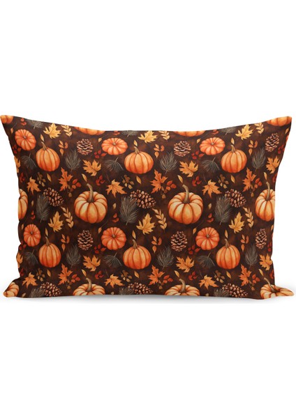 Sonbahar Ekose Serisi Çift Tarafı Baskılı Kırlent Kılıfı (Halloween Autumn Cushion Cover) fiyatları