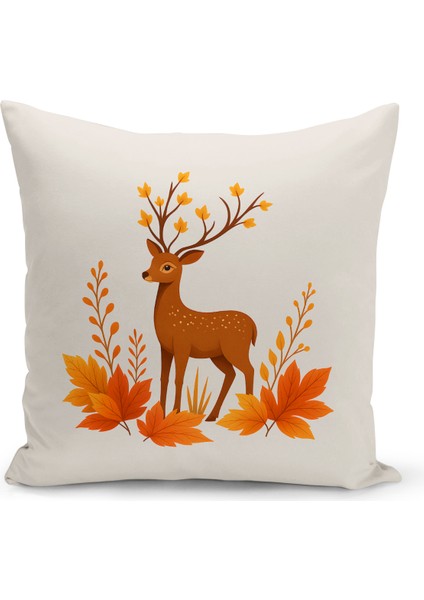 Sonbahar Ekose Serisi Çift Tarafı Baskılı Kırlent Kılıfı (Halloween Autumn Cushion Cover)