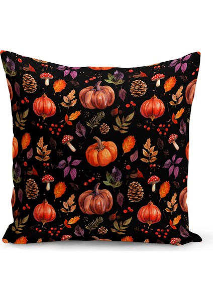 Sonbahar Ekose Serisi Çift Tarafı Baskılı Kırlent Kılıfı (Halloween Autumn Cushion Cover) fiyatları