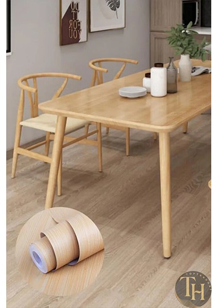 Ahşap Desenli Yapışkanlı Folyo Kaplama 5 Metre Tezgah Dolap Mutfak Masa Kağıdı Yapışkanlı