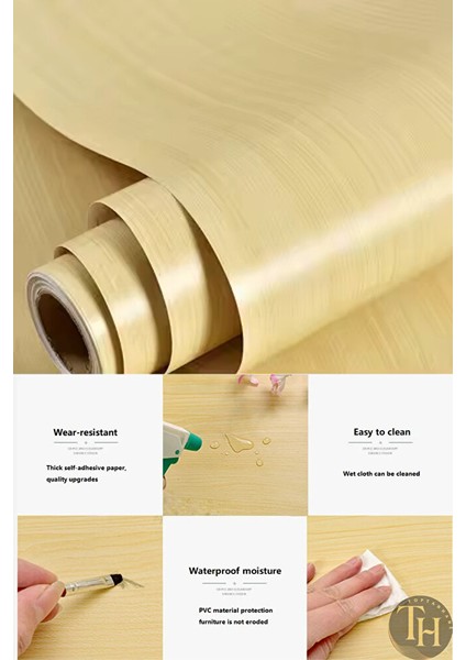 Ahşap Desenli Yapışkanlı Folyo Kaplama 5 Metre Tezgah Dolap Mutfak Masa Kağıdı Yapışkanlı modelleri