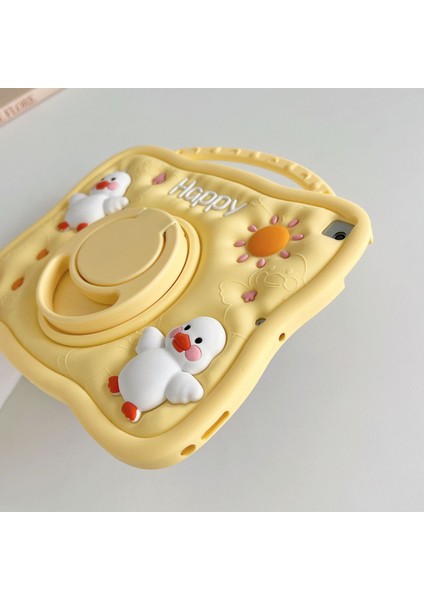 iPad 5. 6. Nesil 9.7 Uyumlu Çocuk Tablet Kılıfı Darbe Emici Yumuşak Silikon Standlı ve Askılı Karakter Desenli Kılıf, indirimleri