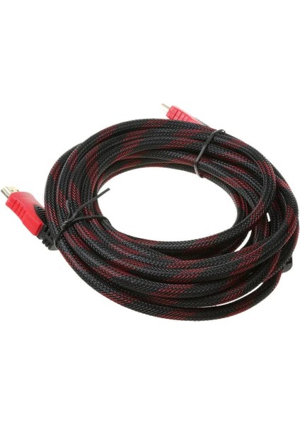 Büro Ev Ofis Yazlık Için 3mt Golden Uçlu Örgülü Televizyon Bilgisayar Full Hd HDMI Bağlantı Kablosu