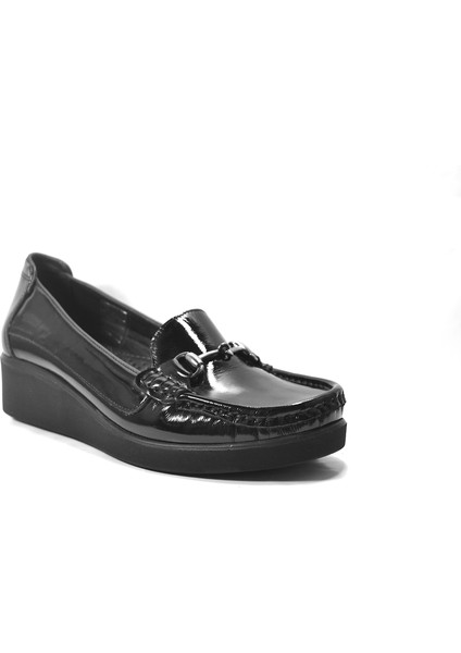 128.747-2 Hakiki Deri Rugan Ortopedik Dolgu Topuklu Şık Kadın Ayakkabı fiyatları