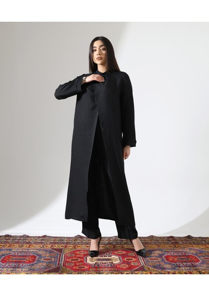 Asimetrik Hakime Yaka Tunik Tesettür Takım
