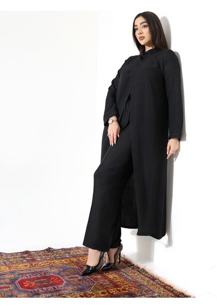 Asimetrik Hakime Yaka Tunik Tesettür Takım indirimleri