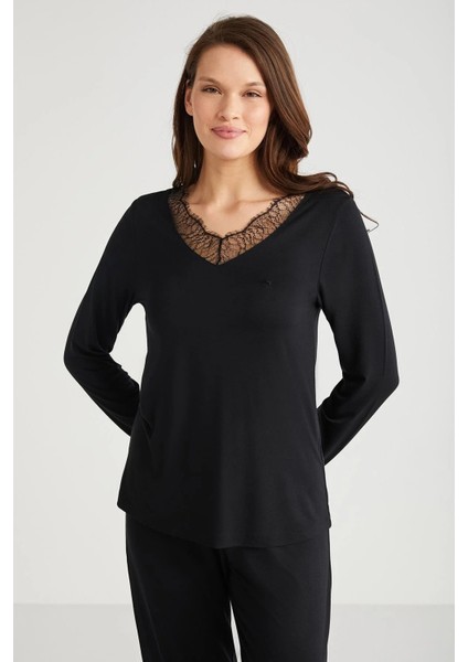 Yumuşak Dokulu Uzun Kol Kadın Pijama Takım 9533 fiyatları