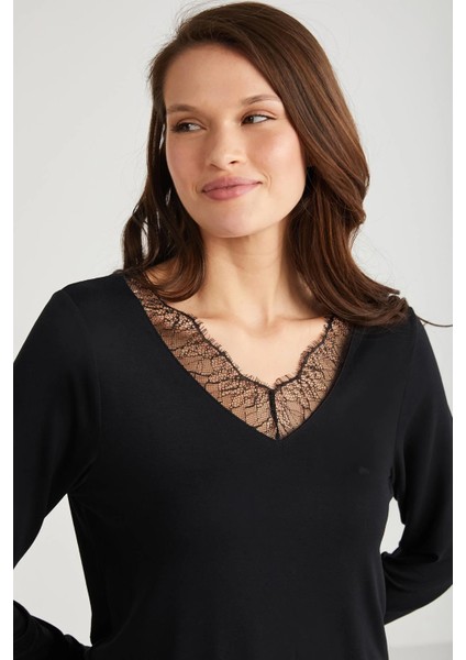 Yumuşak Dokulu Uzun Kol Kadın Pijama Takım 9533 modelleri