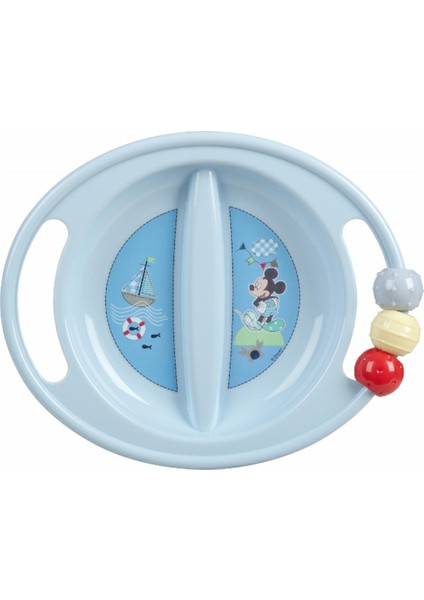 Disney Bebek Mickey Abc Bölmeli Tabak Diş Kaşıyıcı Boncuklu