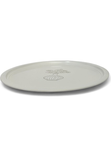 50 cm Yuvarlak Metal Tepsi Kahvaltı Çay Kahve Sunum Tepsisi BEYAZ modelleri